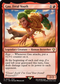 MTG Magic 1x Gau, Feral Youth SURGE FOIL (M/NM) Commander Final Fantasy - Image 1