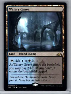 Watery Grave 259/259 GRN NM - MTG Rare Dual Land Island Swamp 2018 - Image 1