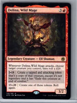 Delina, Wild Mage AFR 138/281 LP - MTG Rare Legendary Elf Shaman 2021 D20 Roll - Image 1