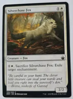 MTG Magic The Gathering Card Silverchase FoxCreature Fox Whaite Battlebond 2018 - Image 1