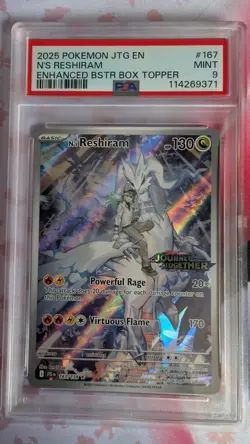 PSA 9 N's Reshiram 167 Pokemon Jtg En Journey Together 2025 Enhanced Topper - Image 3