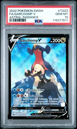 2022 POKEMON SWORD & SHIELD ASTRAL RADIANCE #TG23 FULL ART/GARCHOMP V PSA 10 - Image 1