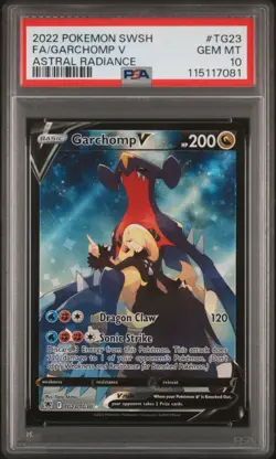 2022 POKEMON SWORD & SHIELD ASTRAL RADIANCE #TG23 FULL ART/GARCHOMP V PSA 10 - Image 1