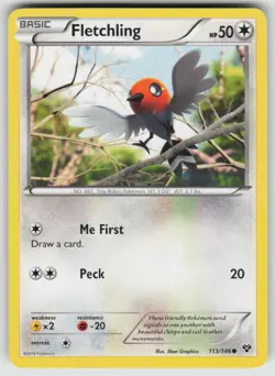 Fletchling Common XY Base Set 113/146 Pokemon - Image 1