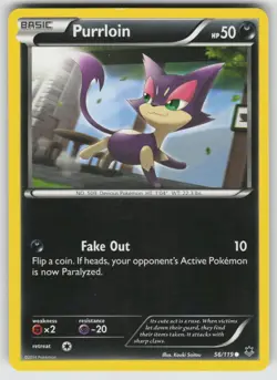 Purrloin Common XY - Phantom Forces 56/119 Pokemon - Image 1