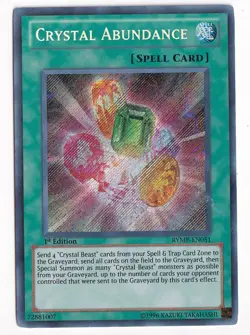 1x (LP) Crystal Abundance - RYMP-EN051 - Secret Rare - 1st Edition YuGiOh - Image 1