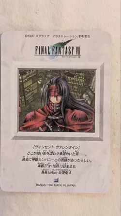 Final Fantasy Vii Vincent Card 1997 - Image 2