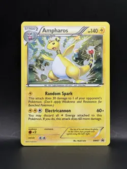 2012 Pokemon Card TCG Ampharos BW67 Holo Black Star PROMO Black & White LP - Image 1