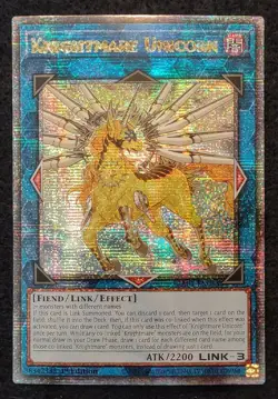 ERROR CARD YuGiOh Knightmare Unicorn RA01-EN043 Quarter Century Secret 1st Ed MT - Image 1