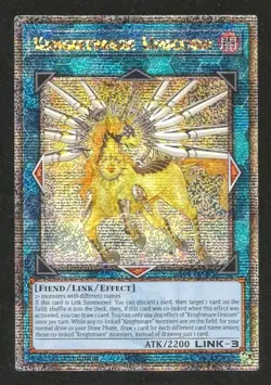 ERROR CARD YuGiOh Knightmare Unicorn RA01-EN043 Quarter Century Secret 1st Ed MT - Image 2