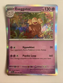 Pokemon Exeggutor TCG Paldean Fates Reverse Holo Rare Card 024/091 - Image 1