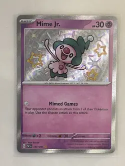 Mime Jr. 157/091 Sv: Paldean Fates Holo Pokemon TCG Card NM - Image 1
