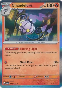 Chandelure 038/167 Holo Twilight Masquerade TWM Pokemon Card NM - Image 1