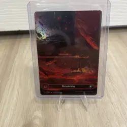 L 0370 Mountain GALAXY FOIL BORDERLESS Full Art Land Edge of Eternities MTG Card - Image 1