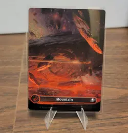 L 0370 Mountain GALAXY FOIL BORDERLESS Full Art Land Edge of Eternities MTG Card - Image 1