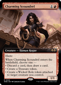 Charming Scoundrel (Extended Art) [Wilds of Eldraine] Magic MTG - Image 1