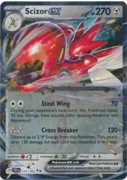 Pokemon Scizor ex 111/162 Temporal Forces Double Rare Holo NM - Image 1