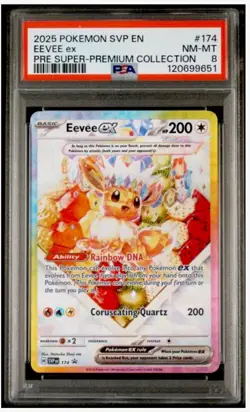 2025 POKEMON SVP EN-SV BLACK STAR PROMO #174 EEVEE EX PSA 8 - Image 1
