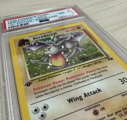 1999 1st Edition Pokemon Fossil Aerodactyl Holo Prerelease Promo Card 1/62 PSA 8 - Image 2