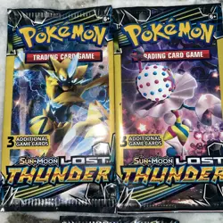 Pokemon Lost Thunder 3 Card Light Dollar Booster Pack Artset Pokemon 3 Packs - Image 2