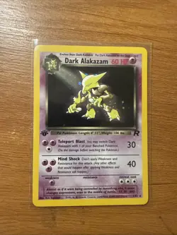 Dark Alakazam Holo 1st Edition 1/82 1999-2000 Pokemon Card Game Lightly Played - Image 1