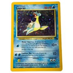 Lapras 10/62 Holo Rare Fossil Set Pokemon WOTC Vintage Card - Image 1
