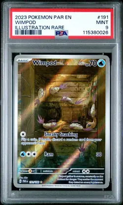 2023 POKEMON PAR EN-PARADOX RIFT 191 WIMPOD ILLUSTRATION RARE PSA 9 - Image 1
