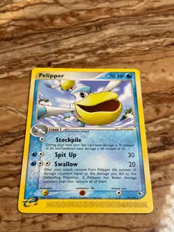 Vintage 2003 Pokemon Pelipper Card 19/109 EX Ruby & Sapphire Lightly Played - Image 1