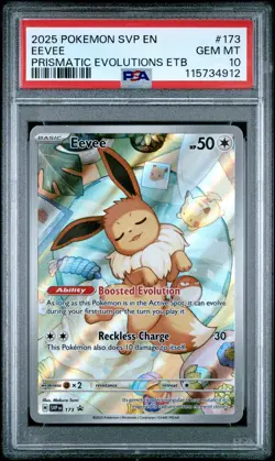 2025 POKEMON SVP EN-SV BLACK STAR PROMO #173 EEVEE PSA 10 - Image 1