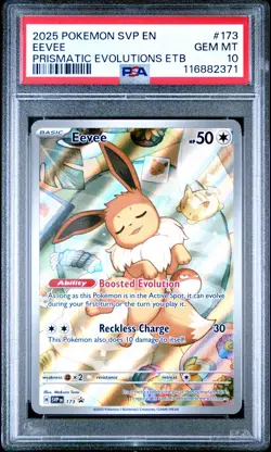2025 POKEMON SVP EN-SV BLACK STAR PROMO #173 EEVEE PSA 10 - Image 1