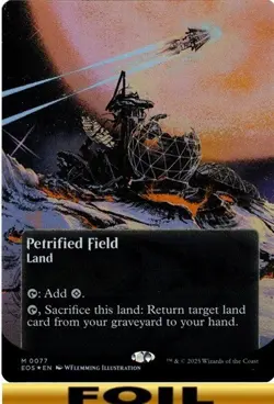 1x - Petrified Field - FOIL BORDERLESS #77 - Stellar Sights - NM MTG - Image 1