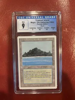 Tropical Island Revised Edition CGC 9 Graded Rare Dual Land MTG Magic Gathering - Image 1