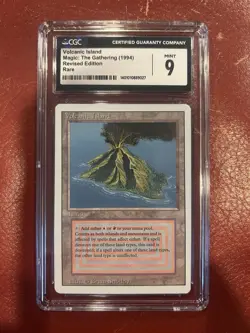 Magic The Gathering MTG Volcanic Island Revised Rare CGC 9 Mint - Image 1