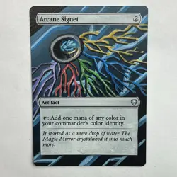 mtg Arcane Signet altered hand painted Art Magic the Gathering “5 Colored Ring” - Image 1