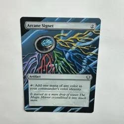 mtg Arcane Signet altered hand painted Art Magic the Gathering “5 Colored Ring” - Image 3
