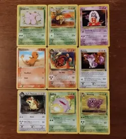 Lot of 9 Vintage Pokemon Cards Dark Charmeleon Dark Raticate See Pictures - Image 1