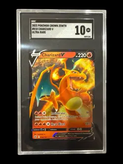 ‼2023 POKEMON CROWN ZENITH #018 CHARIZARD V ULTRA RARE GRADE 10~ FAST SHIP💨 - Image 1