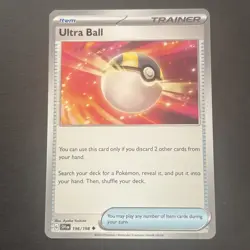 Ultra Ball 196/198 Uncommon Regular Scarlet & Violet Base Set Pokemon TCG 2023 - Image 1