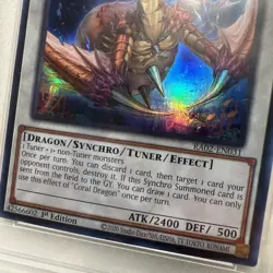 YUGIOH 2024Coral Dragon 1st Ed. SUPER RARE CROWN GRADING 9.5 GEM MINT RA02-EN031 - Image 3