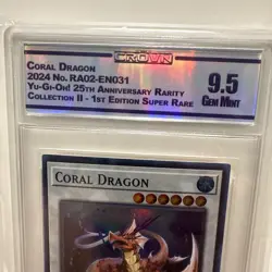 YUGIOH 2024Coral Dragon 1st Ed. SUPER RARE CROWN GRADING 9.5 GEM MINT RA02-EN031 - Image 4