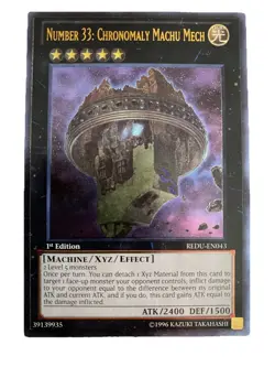 YUGIOH Number 33: Chronomaly Machu Mech REDU-EN043 1st edition Ultimate Rare NM - Image 1