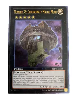 YUGIOH Number 33: Chronomaly Machu Mech REDU-EN043 1st edition Ultimate Rare NM - Image 3