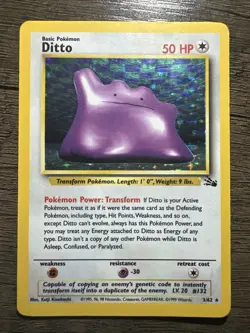 Pokemon Card Ditto Basic Holocard 50HP Rare Trading Card Game - Image 1