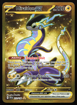 Miraidon ex 253/198 Scarlet & Violet Gold Hyper Rare Near Mint Pokemon Card - Image 1