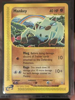 Mankey 92/147 Aquapolis Pokemon E Series Card Vintage 2002 Nintendo 🔥🔥 - Image 1
