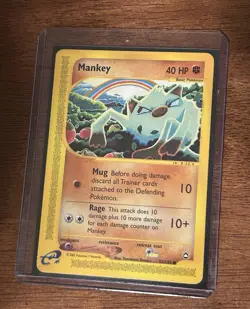 Mankey 92/147 Aquapolis Pokemon E Series Card Vintage 2002 Nintendo 🔥🔥 - Image 2