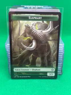 Dinosaur / Elephant Token MTG Magic the Gathering Card NM Mint Lost Caverns LCC - Image 1