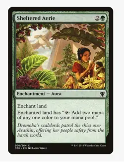 Sheltered Aerie #206 Dragons of Tarkir (DTK) Magic Card in Protective Sleeve - Image 1