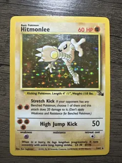 Hitmonlee Pokemon Card 60 HP - Stretch Kick, High Jump Kick Moves - Image 1