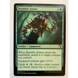 MTG Magic The Gathering Bramble Armor Artifact Equipment Card Green Midnight Hun - Image 1